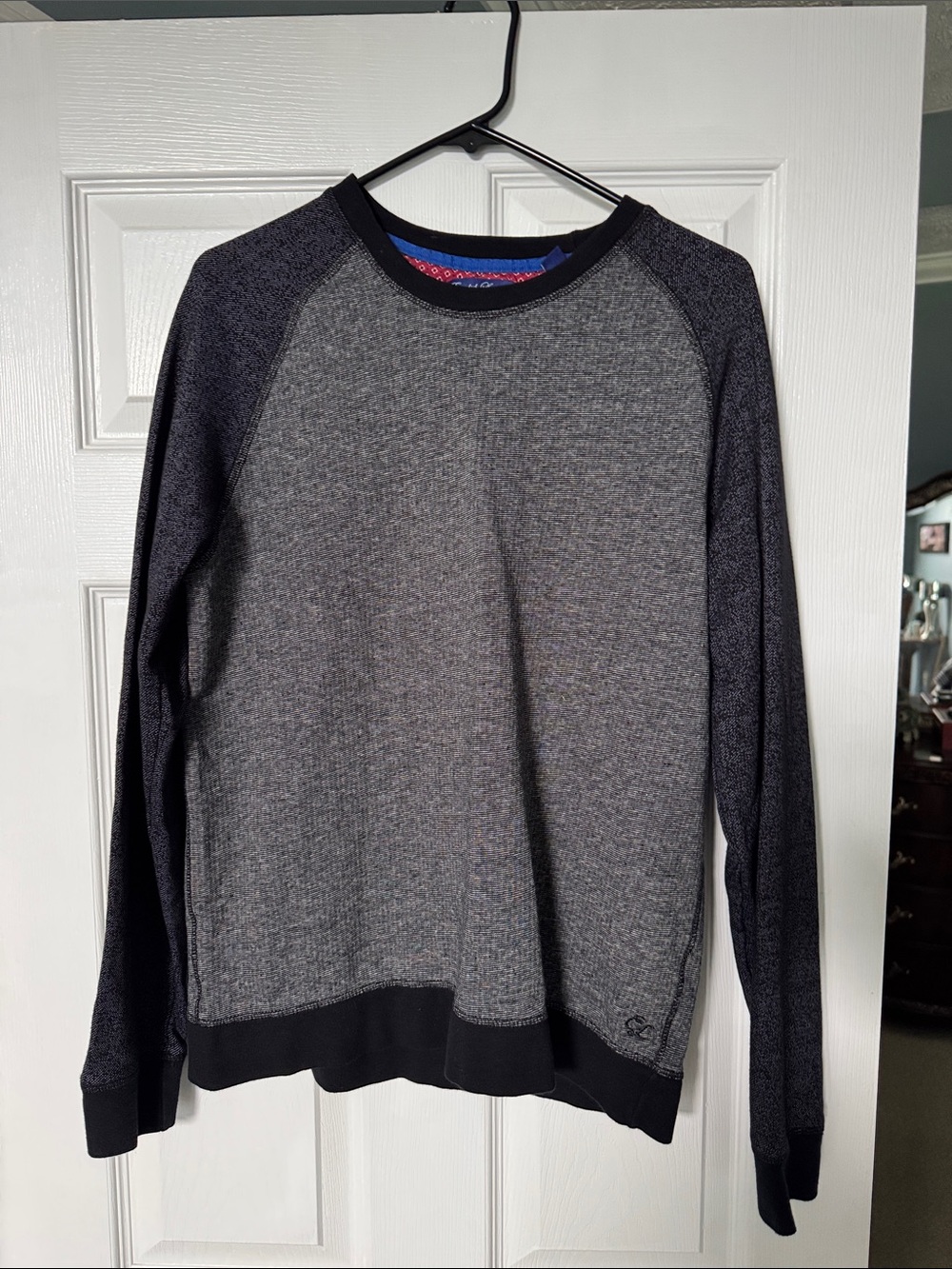 English Laundry Large Men's Gray Long-Sleeve Raglan Sweater